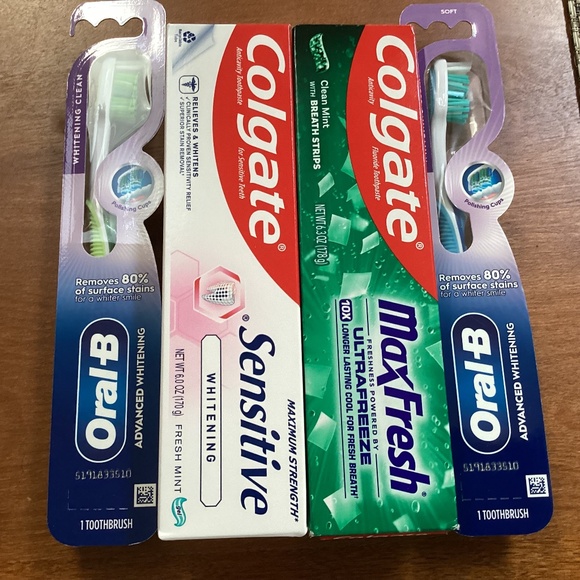 Colgate Toothpastes and Oral-B Toothbrushes Bundle New - Picture 1 of 7